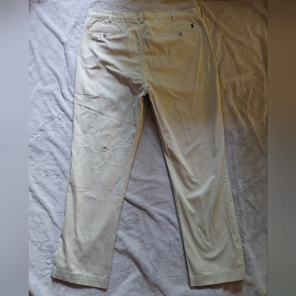 Polo Ralph Lauren Chino Classic Fit Cream Pants Classic Cotton Twill Size 38/32